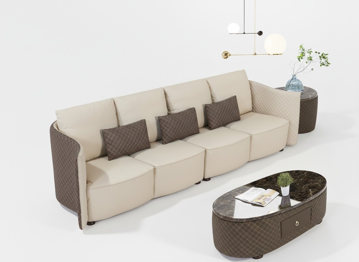 Sofa Couch Polster Sofas 5 Sitzer Textil big xxl Wohnzimmer Couchen Leder 310cm