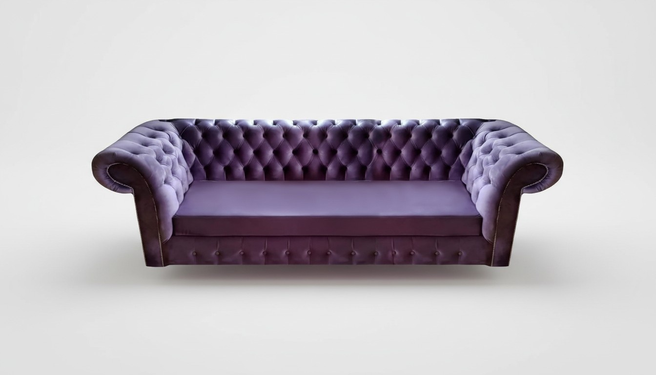 Sofa Dreisitze Couch Chesterfield Lila Polstermöbel Wohnzimmer Einrichtung