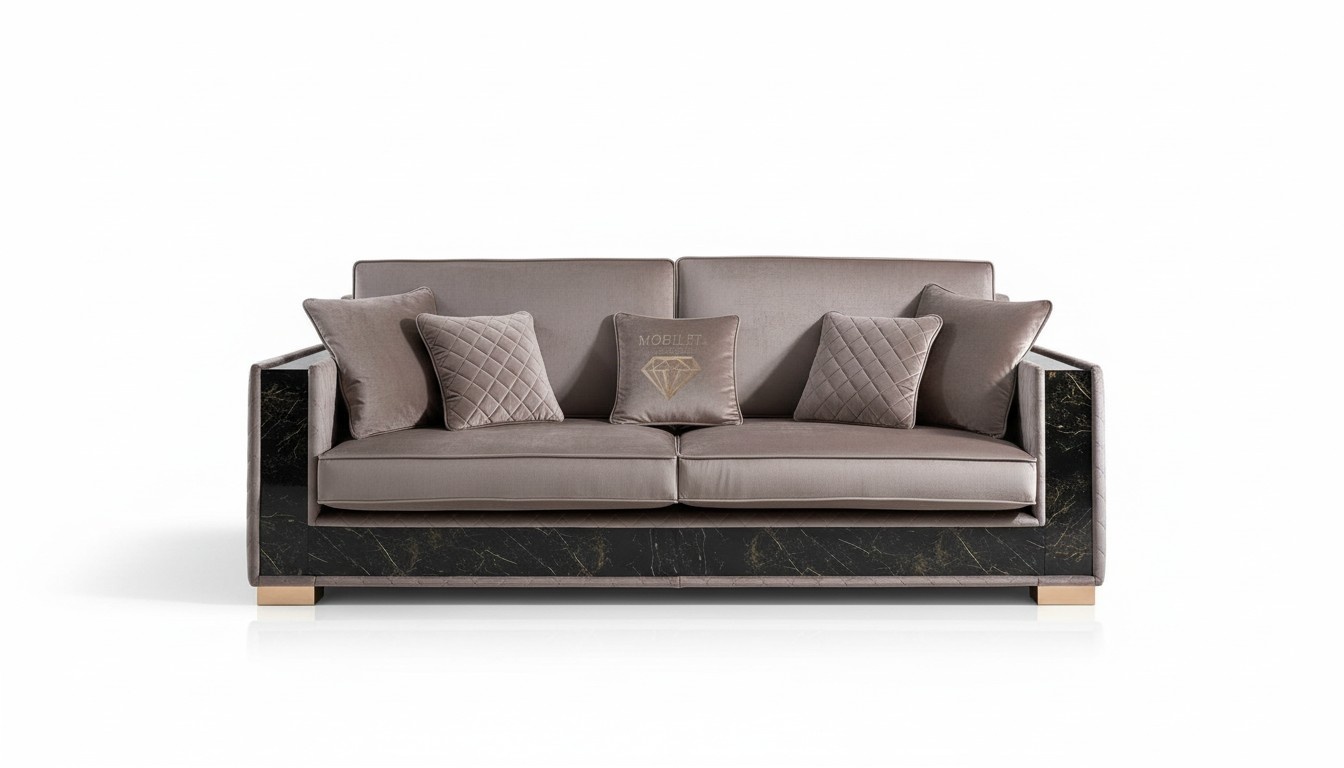 Sofa Dreisitzer Couch Polster Design Sitz Sofas Zimmer Möbel Stoff 3er Modern