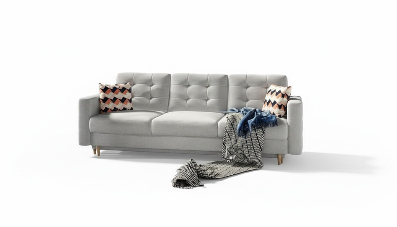 Sofa Dreisitzer Klassische Couch Polster 3 Sitzer 100% Textil Couchen Stoff Neu