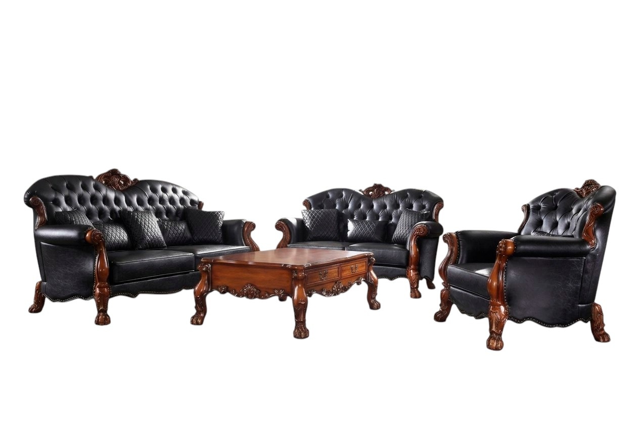 Sofa Dreisitzer Wohnlandschaft Sofas Couch Polster Garnitur Leder Barock Rokoko