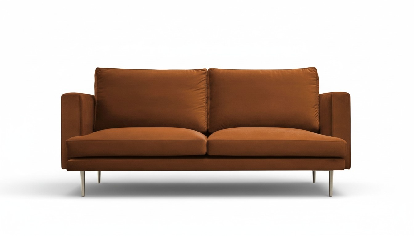 Sofa Kreative Dreisitzer Orange Stoff Wohnzimmer Design Couchen Polster Sofas