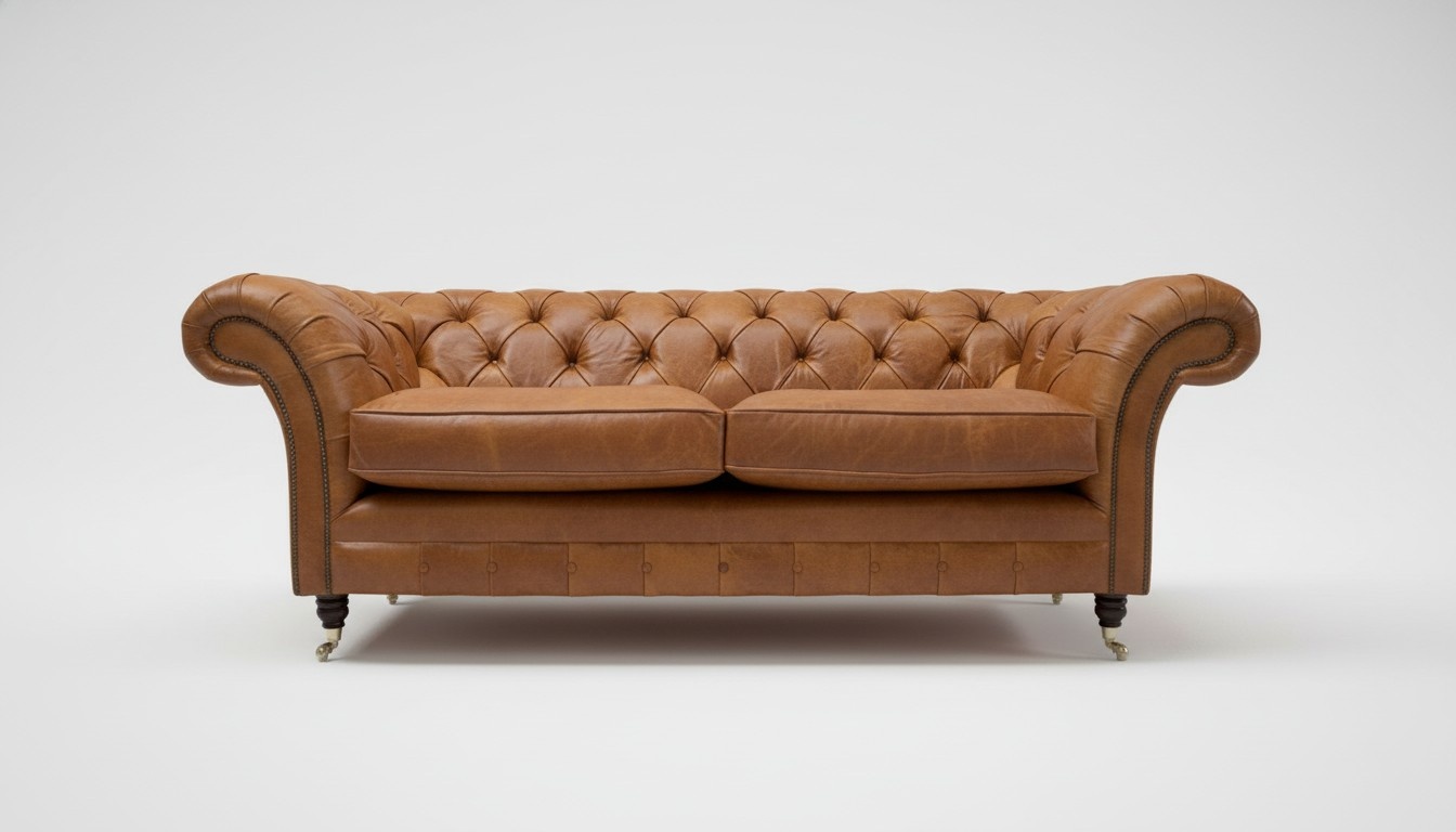 Sofa Luxus Leder Textil Chesterfield Couch Sofas Polster 3 Sitzer Garnitur