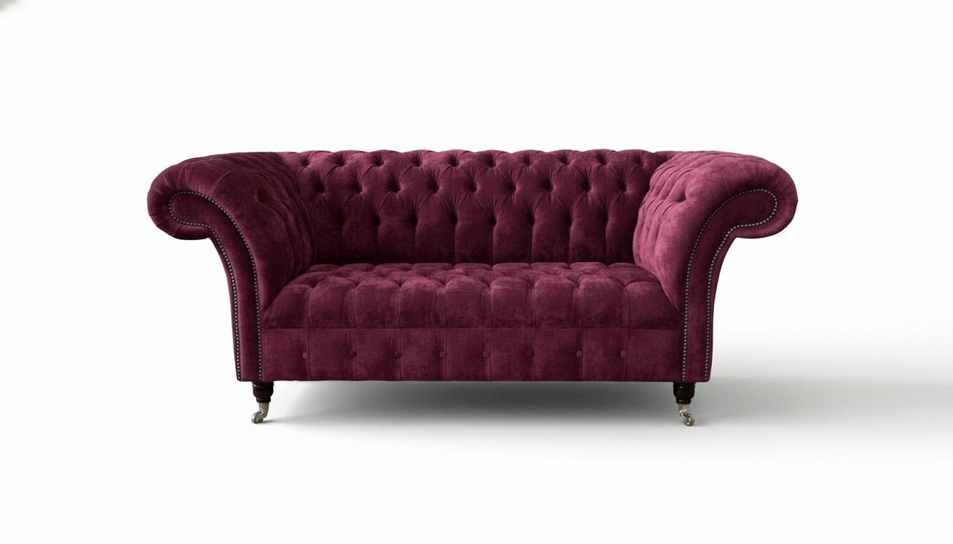 Sofa Luxus Textil Chesterfield Couch Sofas Polster 2 Sitzer Rosa Design