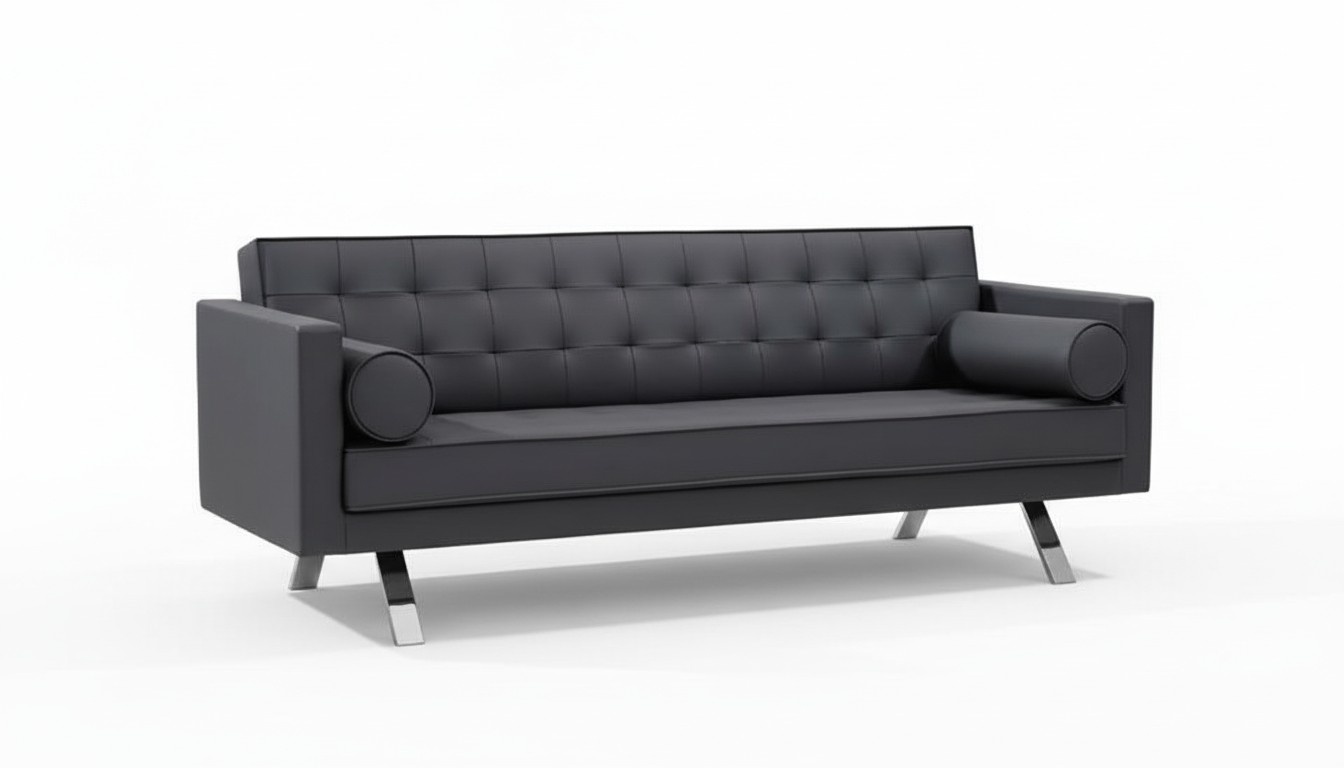 Sofa Moderner Sofa 3-Sitzer Büromöbel Sitz Leder Polsterstuhl Sofa Textil