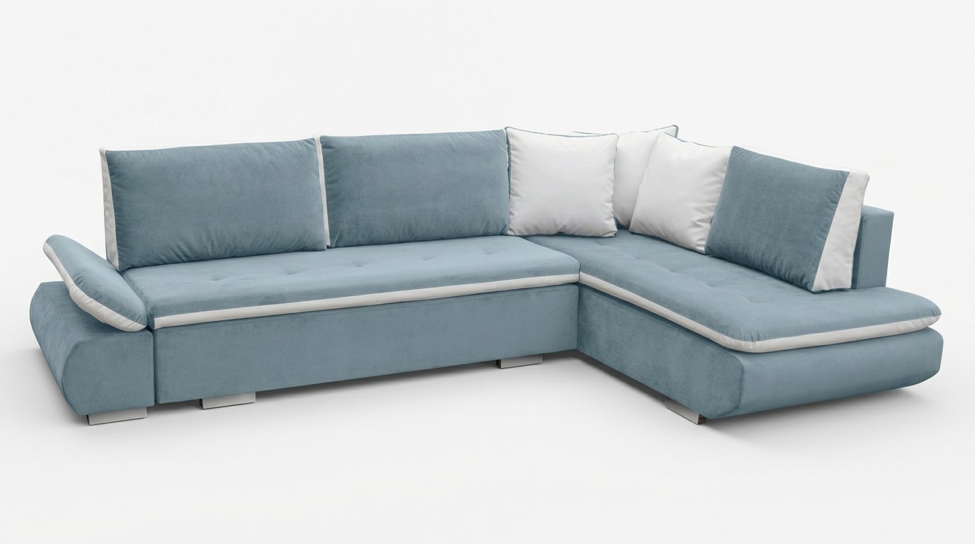 Sofa Schlafsofa Designer Sofa mit Bettfunktion + Bettkasten Ecksofa Couch *NEU*