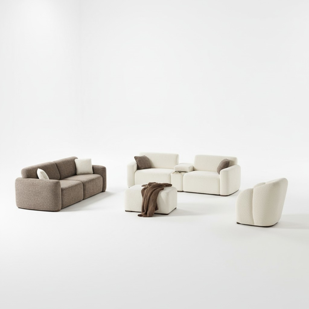 Sofa-Set Sofagarnitur Relaxgarnitur Lounge Polster Sitzgruppe Sofa Couch 3tlg