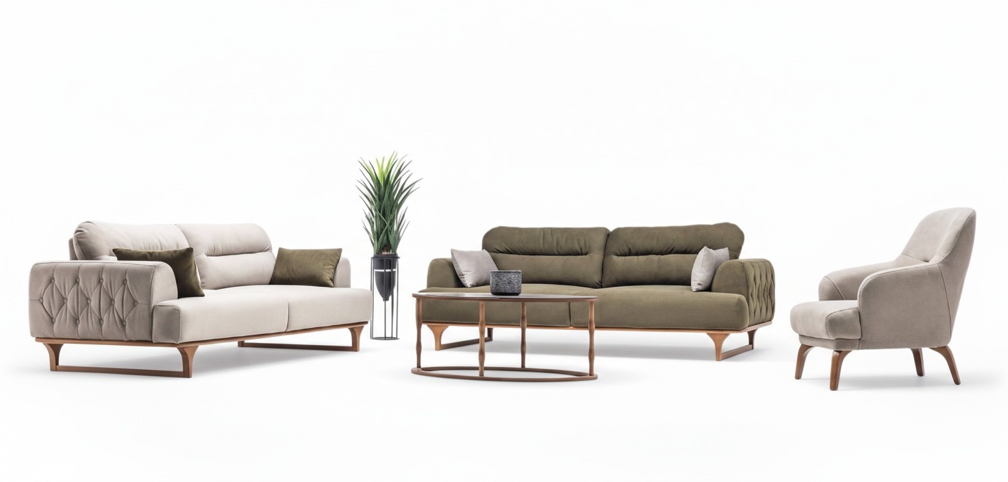 Sofa Set Wohnzimmergarnitur Garnitur Polstergruppe Couch Sofagarnitur 3+3