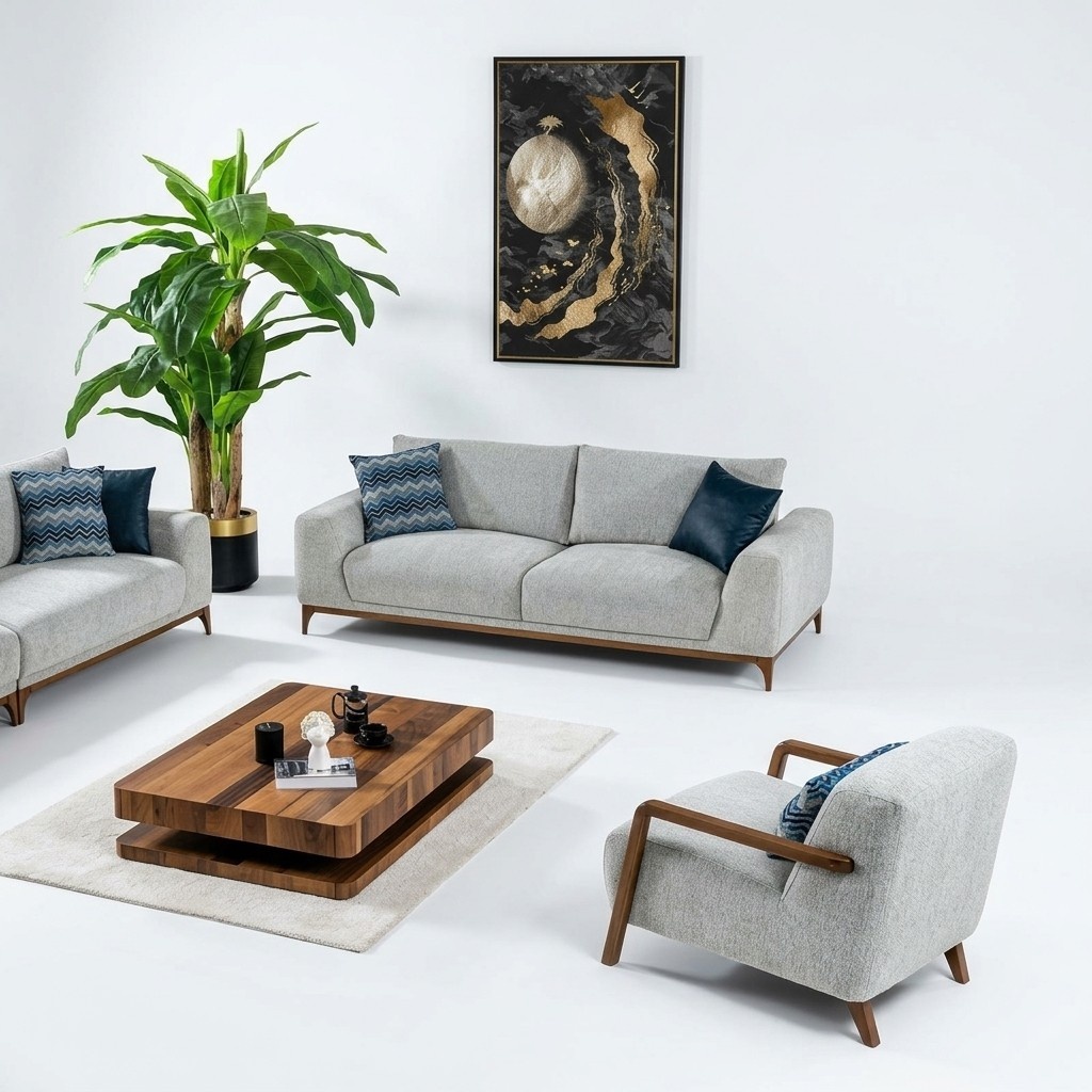 Sofa Wohnzimmergarnitur Polstergarnitur Set Sofakombination Sitzgarnitur 3+1