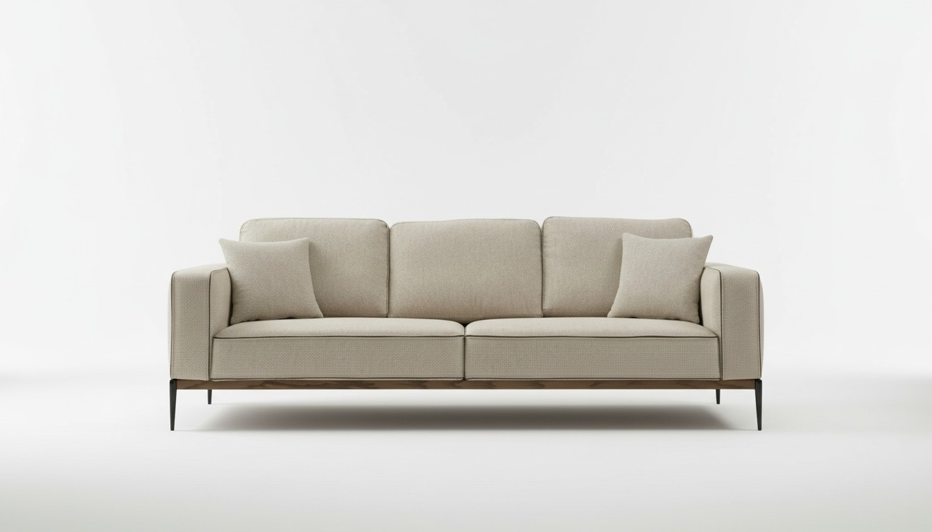 Sofa Zweisitzer 2 Sitzer Stoff Sofas Modern Design Wohnzimmer Beige