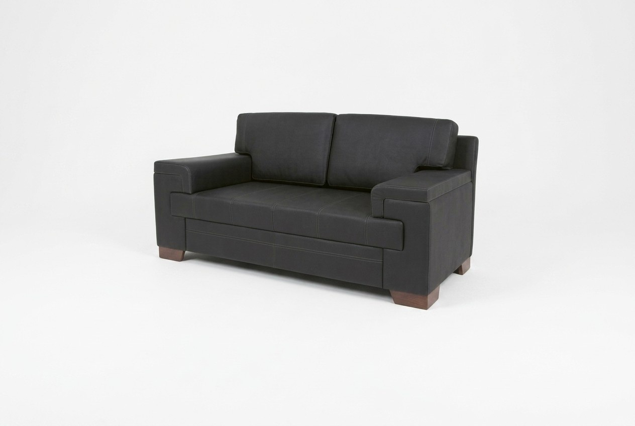 Sofa Zweisitzer Schwarz Textilmöbel Büro Sitzer Polstersofas Office