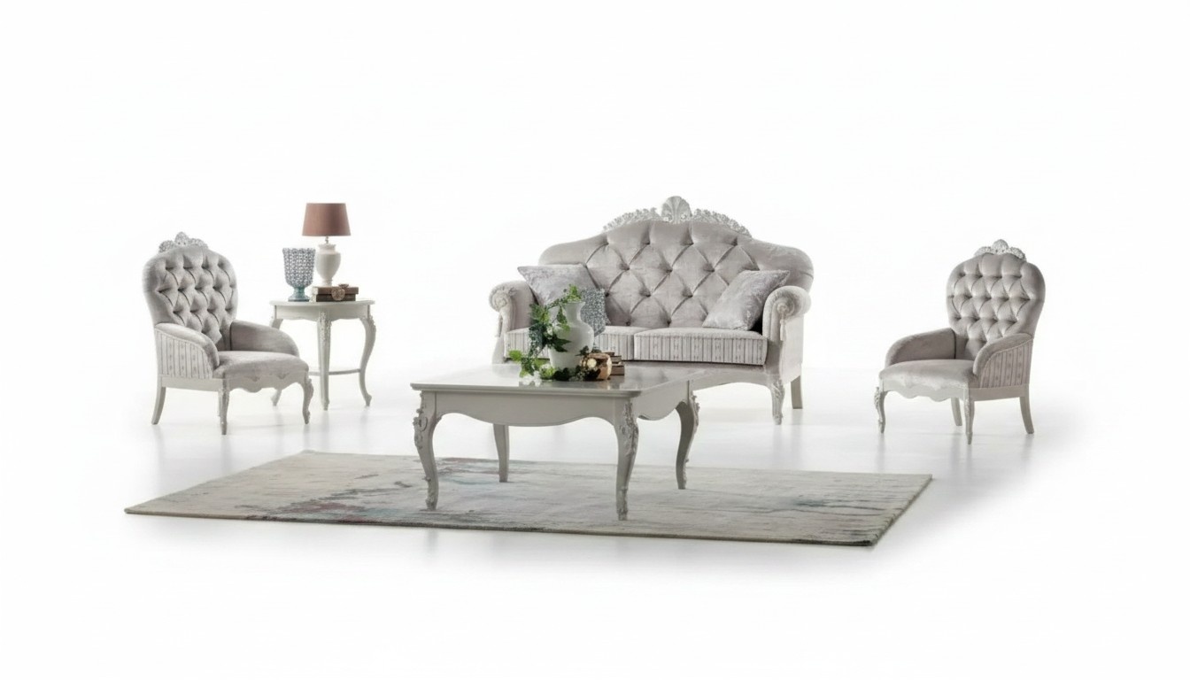 Sofagarnitur 2 Sitzer Garnitur Samt Sessel Couchtisch Luxus Sofas Stoff
