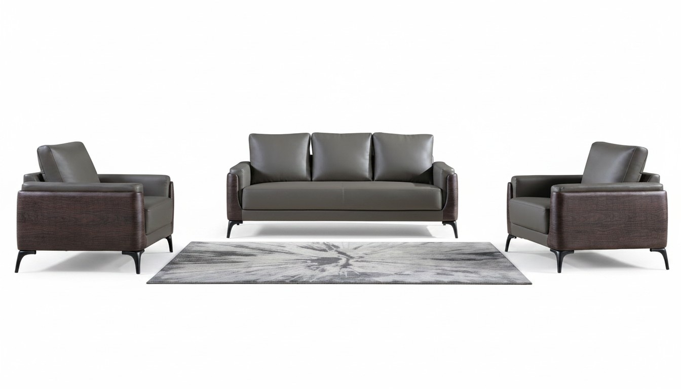 Sofagarnitur 3+1+1 Sitzer Set Design Sofas Polster Couchen Leder Relax Moderne