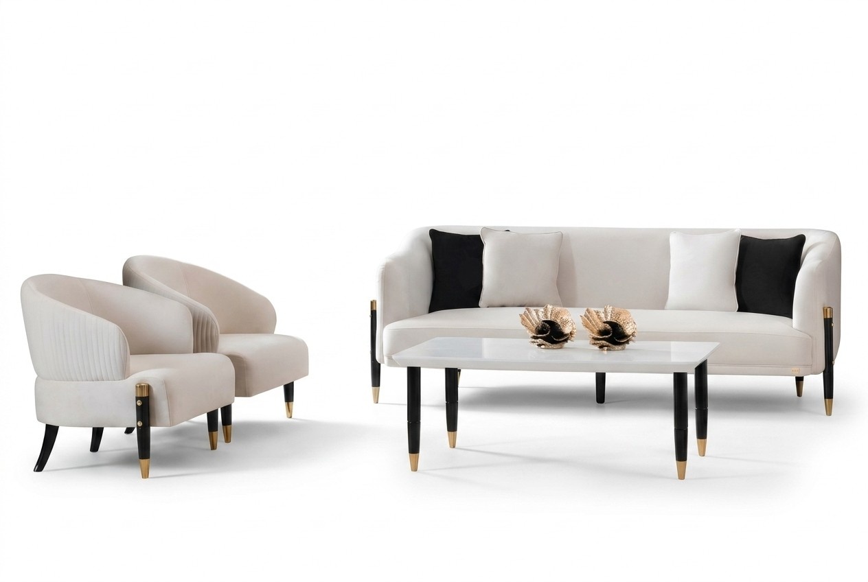Sofagarnitur 3+1+1 Sitzer Set Design Sofa Neu Polster Couchen Couch Garnitur Neu