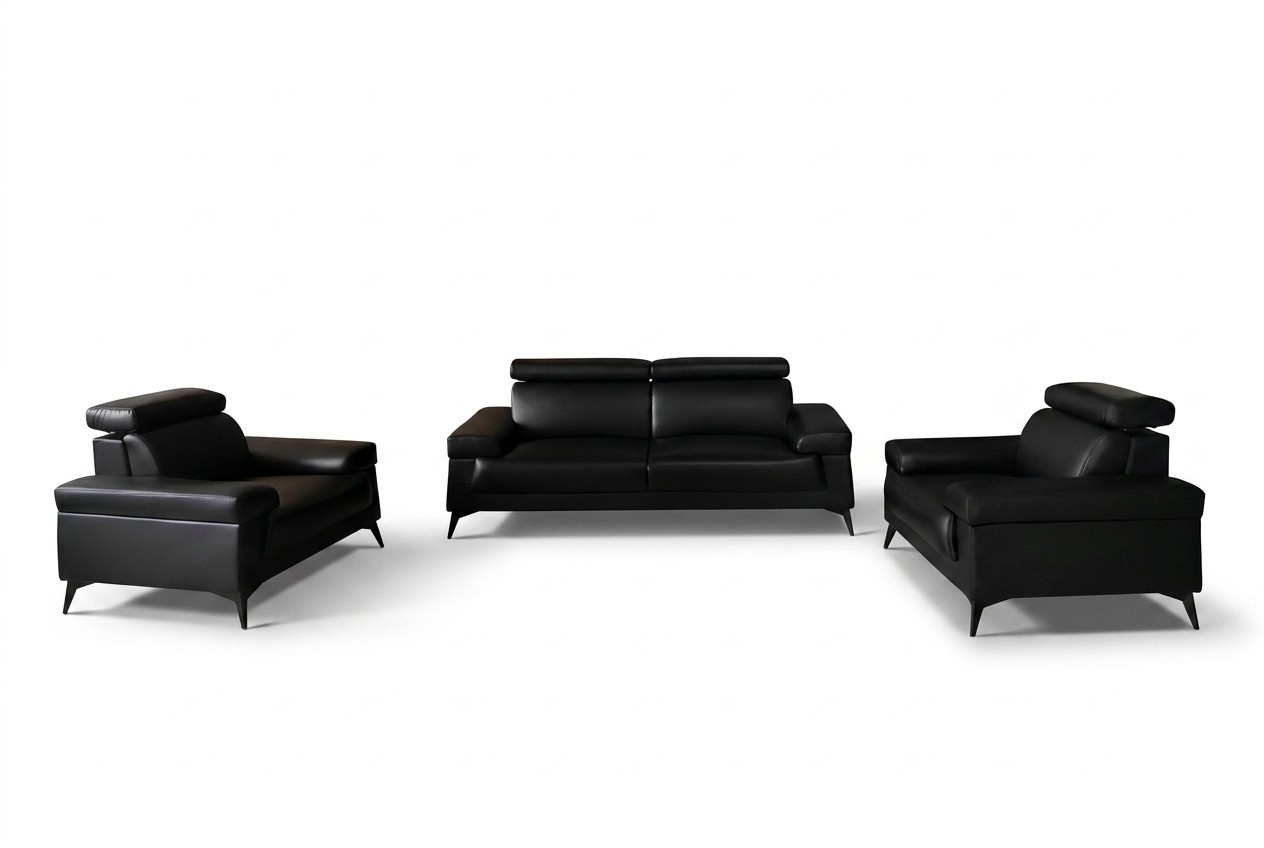 Sofagarnitur 3+1+1 Sitzer Wohnlandschaft Sofa Couch Polster Garnitur Sofas Leder
