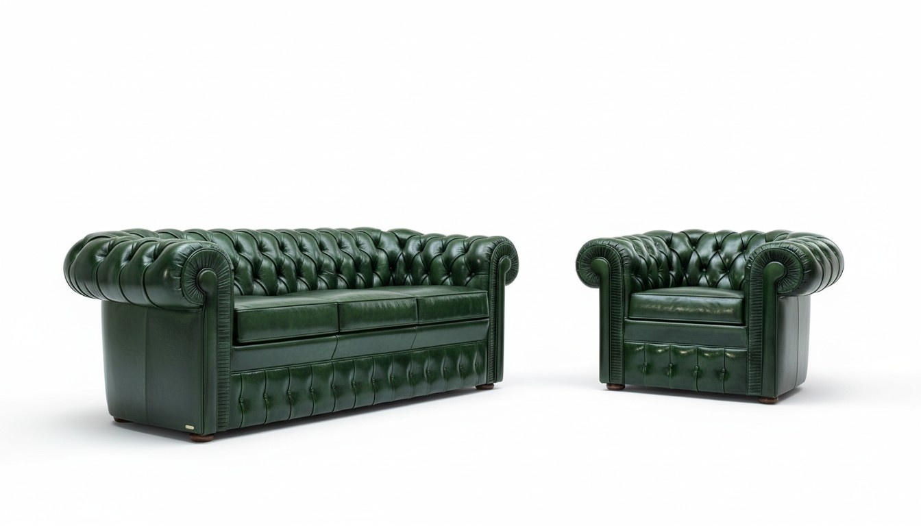 Sofagarnitur 3+1 Chesterfield Polster Sofa Sitz Garnitur Klassische Couch Leder