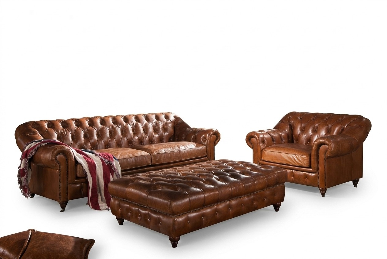 Sofagarnitur 31 Sitzer Chesterfield Garnitur Englische Vintage Sofa Sessel