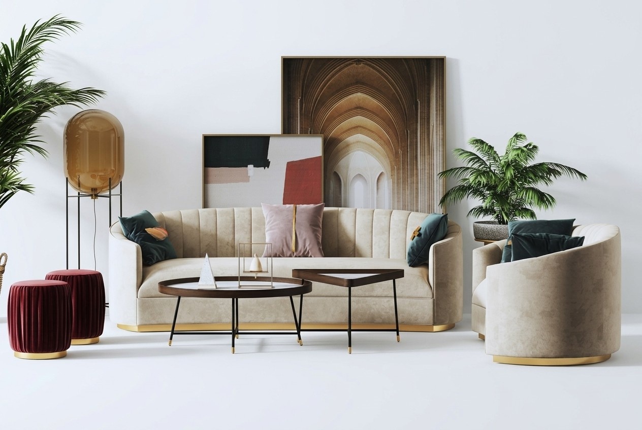 Sofagarnitur 3+1 Sitzer Set Design Sofa Polster Couchen Couch Modern Luxus