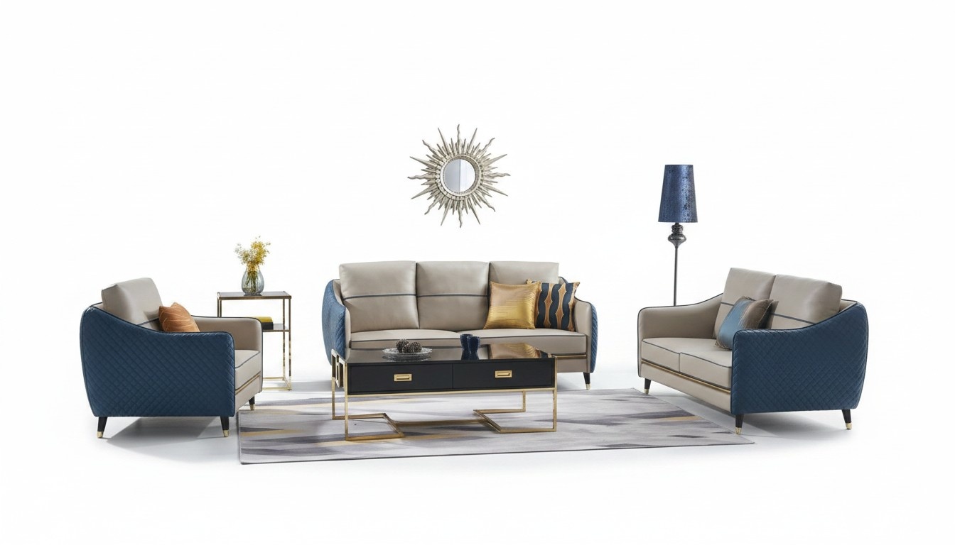 Sofagarnitur 3+1 Sitzer Set Design Sofas Polster Couchen Leder Relax Moderne !