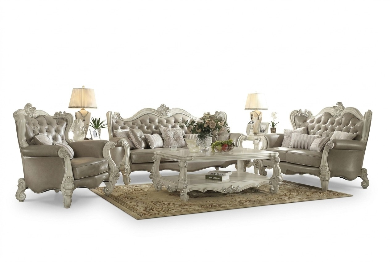 Sofagarnitur 3+1 Sitzer Sofa Couch Polster Garnitur Couchen Gruppe Chesterfield