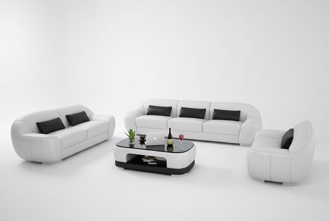 Sofagarnitur 3+2+1 Couch Polster Sitz Leder Garnitur Designer Set Neu Homberg W