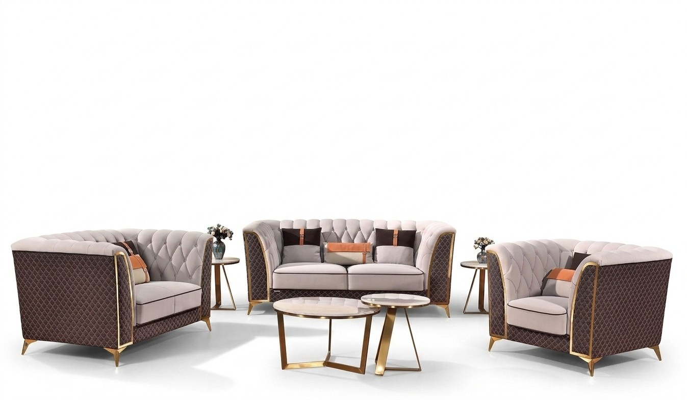 Sofagarnitur 321 Sitzer Ledersofa Modernes Sofa Designer Sofa Neu Wohnlandschaft