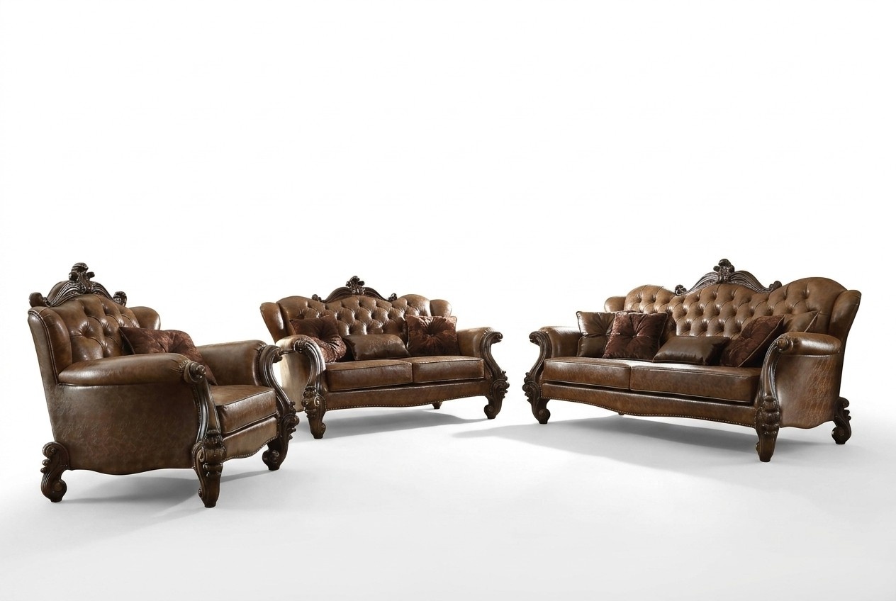 Sofagarnitur 3+2+1 Sitzer Sofa Couch Polster Garnitur Couchen Leder Chesterfield