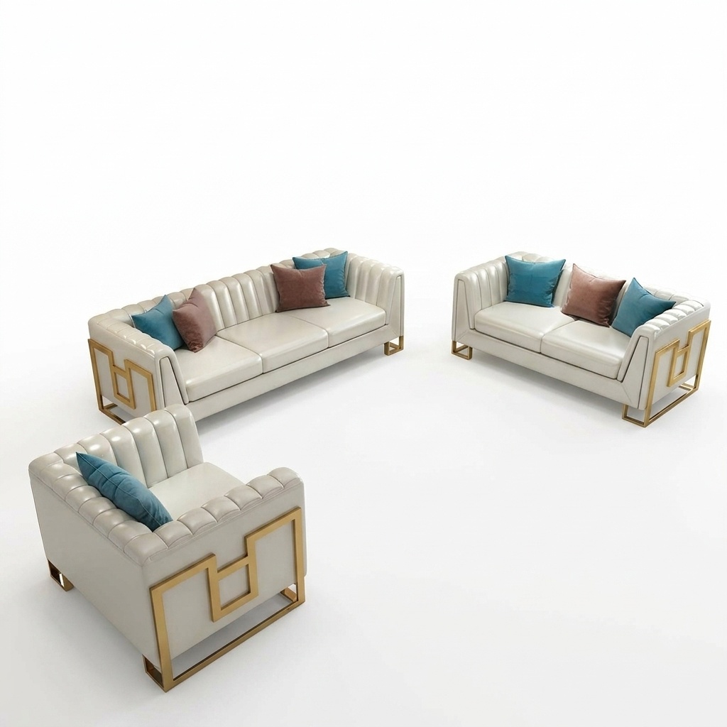 Sofagarnitur 3+2+1 Sitzer Wohnlandschaft Sofa Couch Polster Garnitur Sofas Leder
