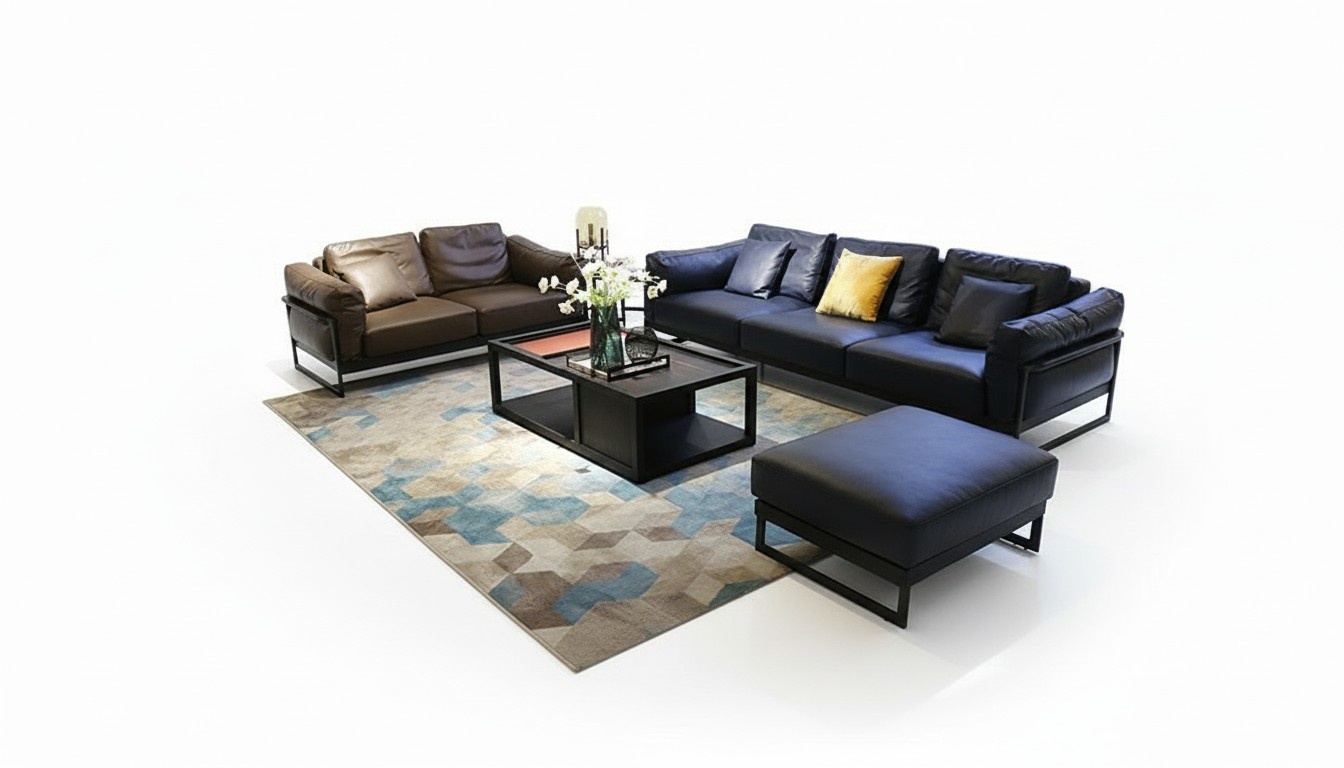 Sofagarnitur 3+2 Sitzer Hocker Couch Polster Garnitur Couchen Sofa Garnituren