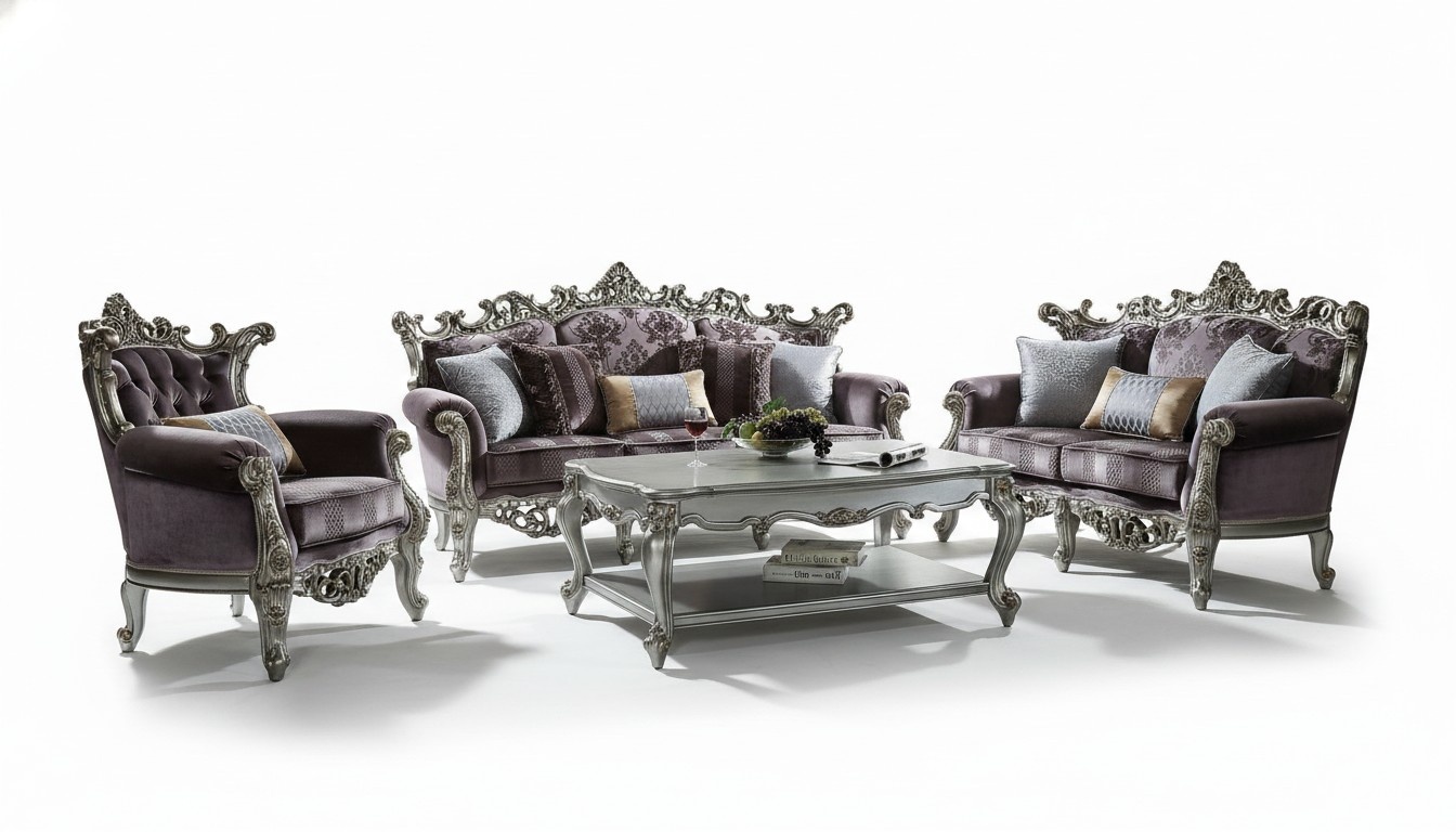 Sofagarnitur 3+2 Sitzer Klassischer Wohnlandschaft Sofas Couchen Barock Möbel