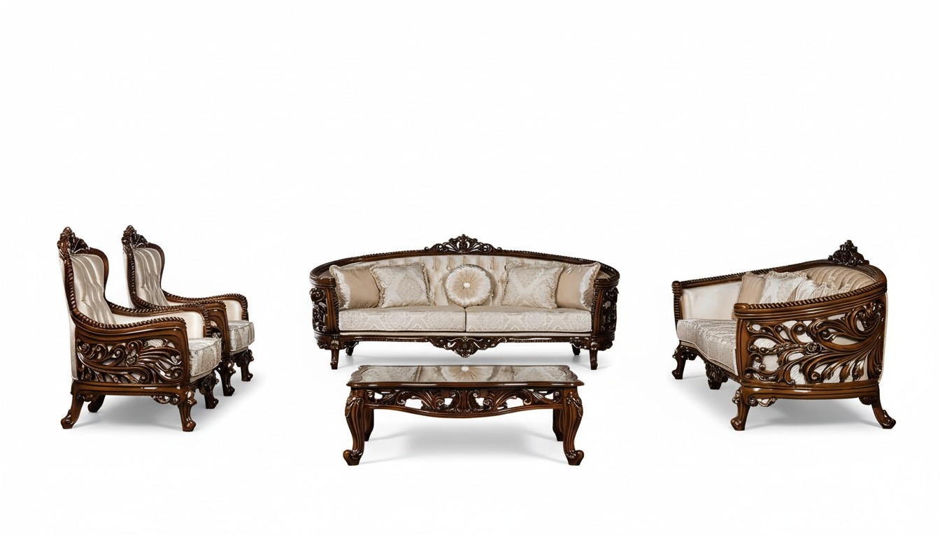 Sofagarnitur 3+3+1+1 Sitz Couchtisch Gruppe Sofa Sessel Sofas Stoff Set 5tlg