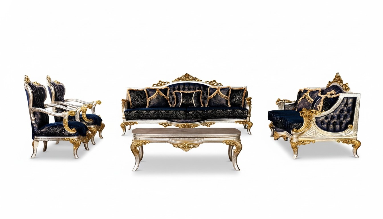 Sofagarnitur 3+3+1+1 Sitzer Couchtisch Klassisch Sofas Sessel Luxus Neu Set 5tlg