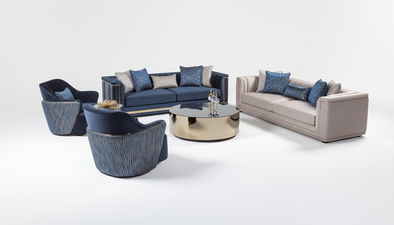 Sofagarnitur 3+3+1+1 Sitzer Couchtisch TV-Ständer Sofa Sofas Sessel