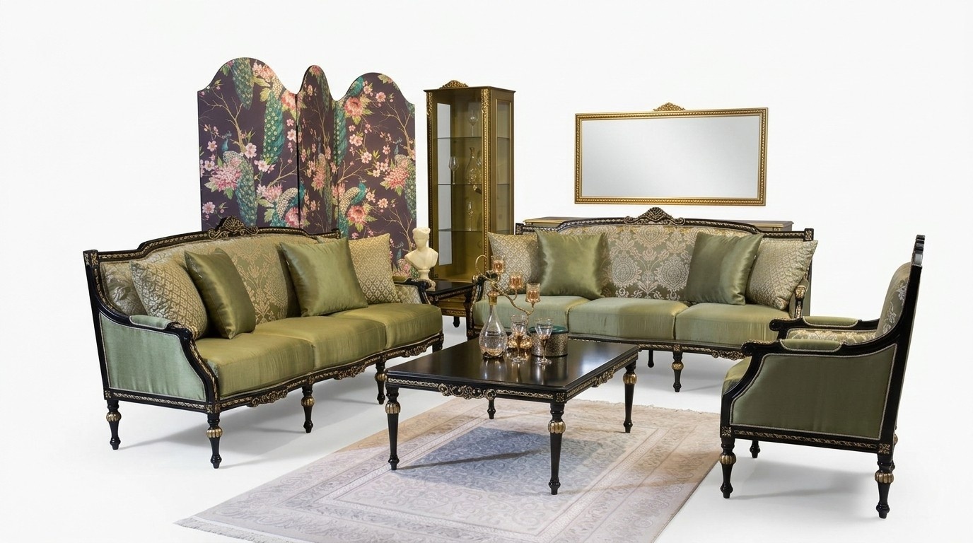 Sofagarnitur 3+3+1 Sitzer Couchtisch Sofa Sessel Sofas Möbel Set 4tlg