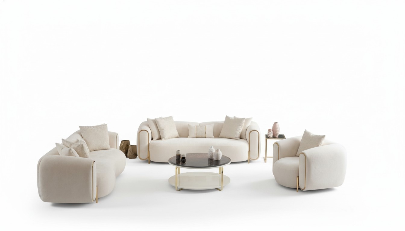 Sofagarnitur 3+3+1 Sitzer Set Design Sofa Polster Couchen Couch Modern Luxus Neu