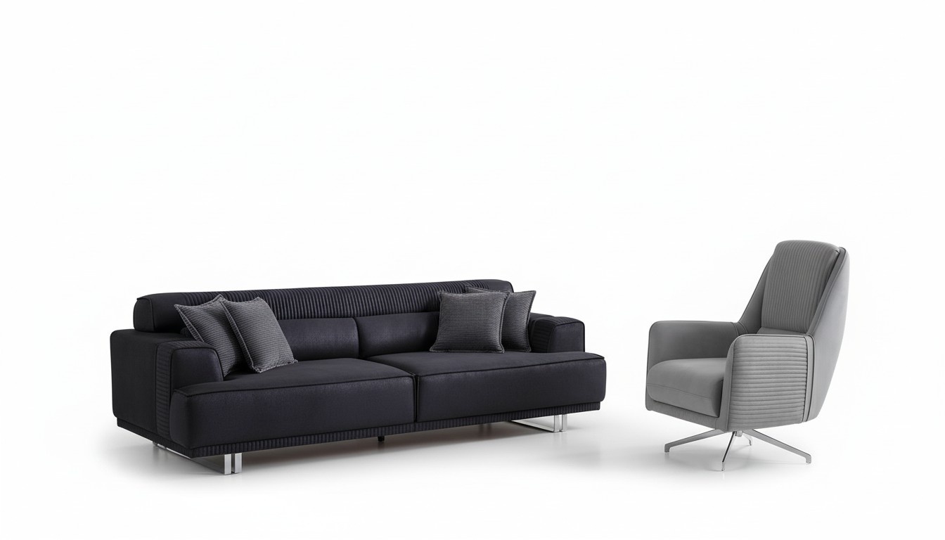 Sofagarnitur 3 Sitzer und Sessel Designer Möbel Wohnzimmer Couch Möbel