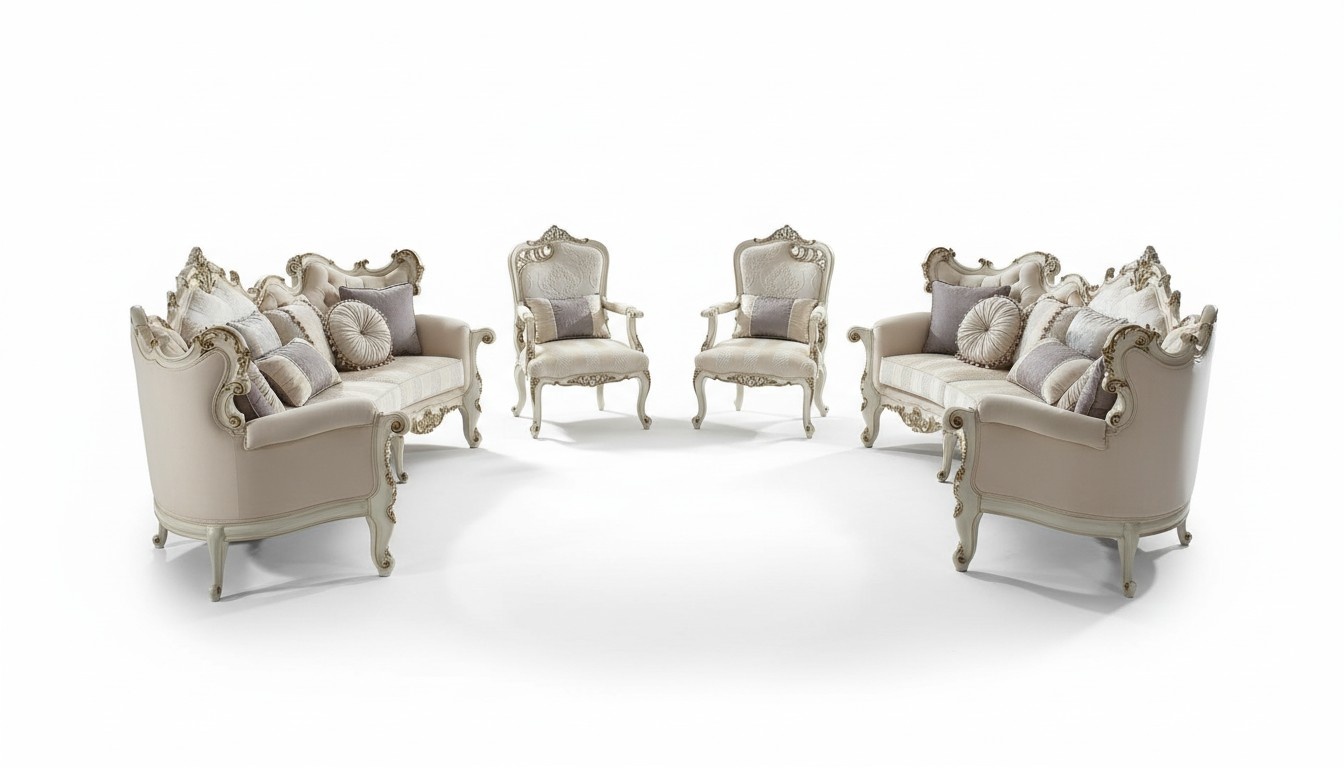 Sofagarnitur 4tlg. Sofa Set Design Couchen Polster Couch Barock Rokoko Garnitur