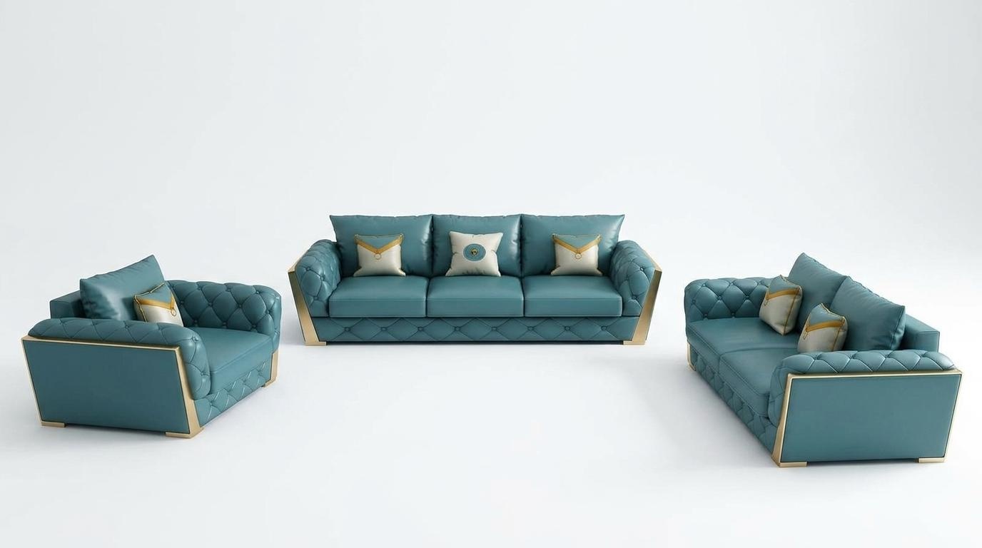 Sofagarnitur 5tlg. Set Sitz Polster Garnituren 2x Beistelltische Sofa Couchtisch neu