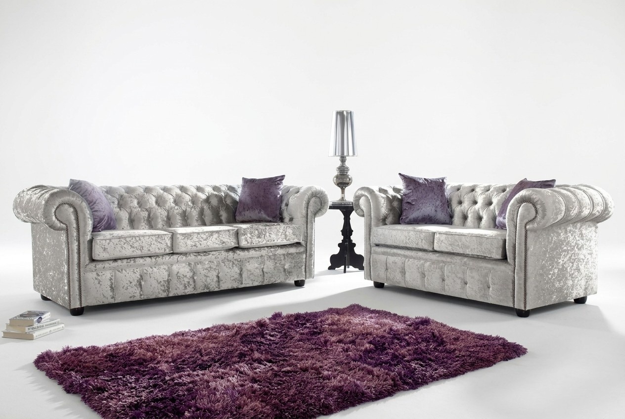 Sofagarnitur Chesterfield 3+2 Sitzers Klassische Barock Rokoko Sofa Textil