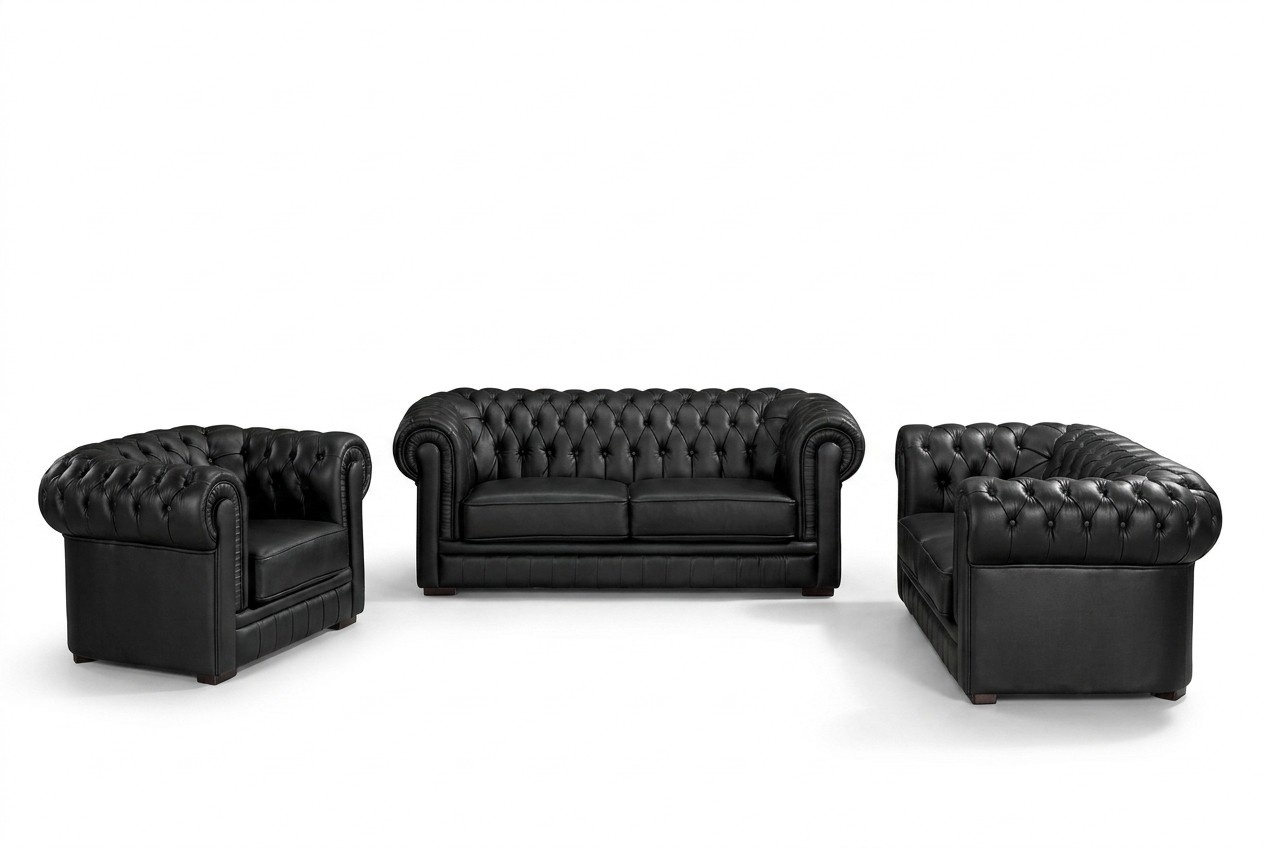 Sofagarnitur Chesterfield Möbel Sofa Sitzer Set Sofa Polster Couch Leder Sessel