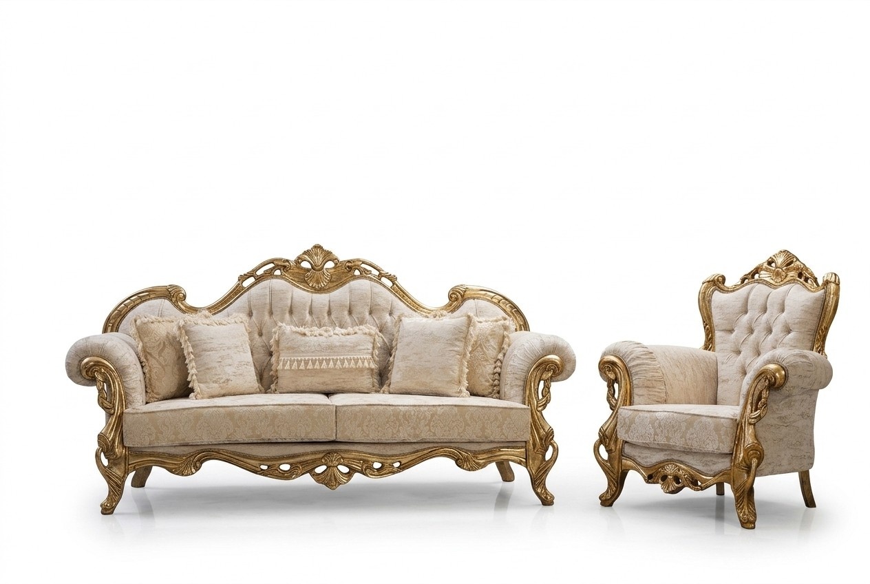 Sofagarnitur Couch 3+1 Sitz Gruppe Garnituren Sessel Klassische Möbel