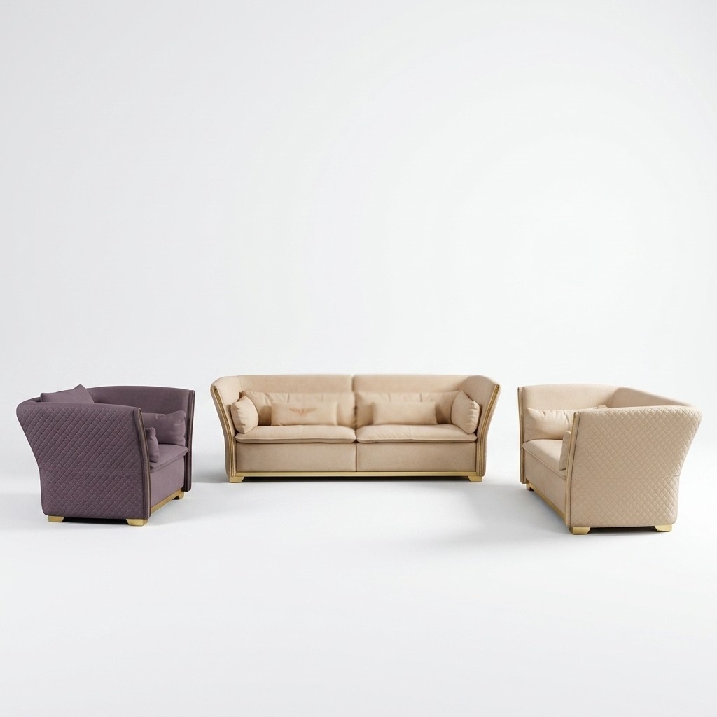 Sofagarnitur Couch Garnitur 3+2+1 Designersofa Couchtisch Italien Luxus Möbel