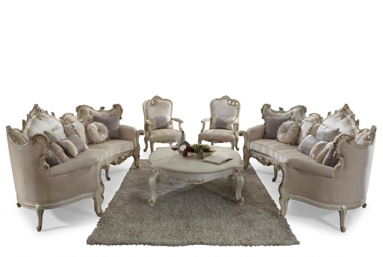 Sofagarnitur Couch Polster Klassik 4+4+1 Sitzer Set Design Sofas Polster Barock