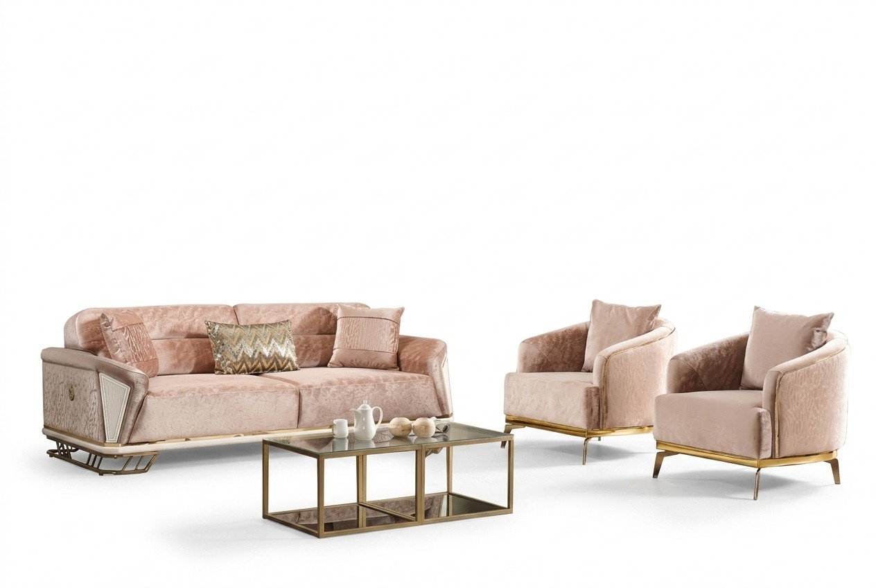 Sofagarnitur Couch Polster Möbel Sitzgarnitur Set 3+1+1 Couchen Sofas Wohnzimmer