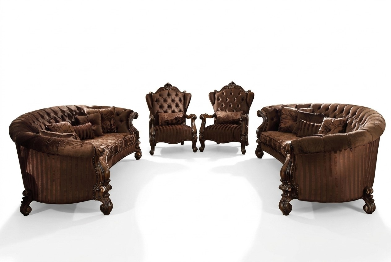 Sofagarnitur Couch Sofa Polster Klassische Wohnzimmer Gruppe Garnitur 4tlg. Set