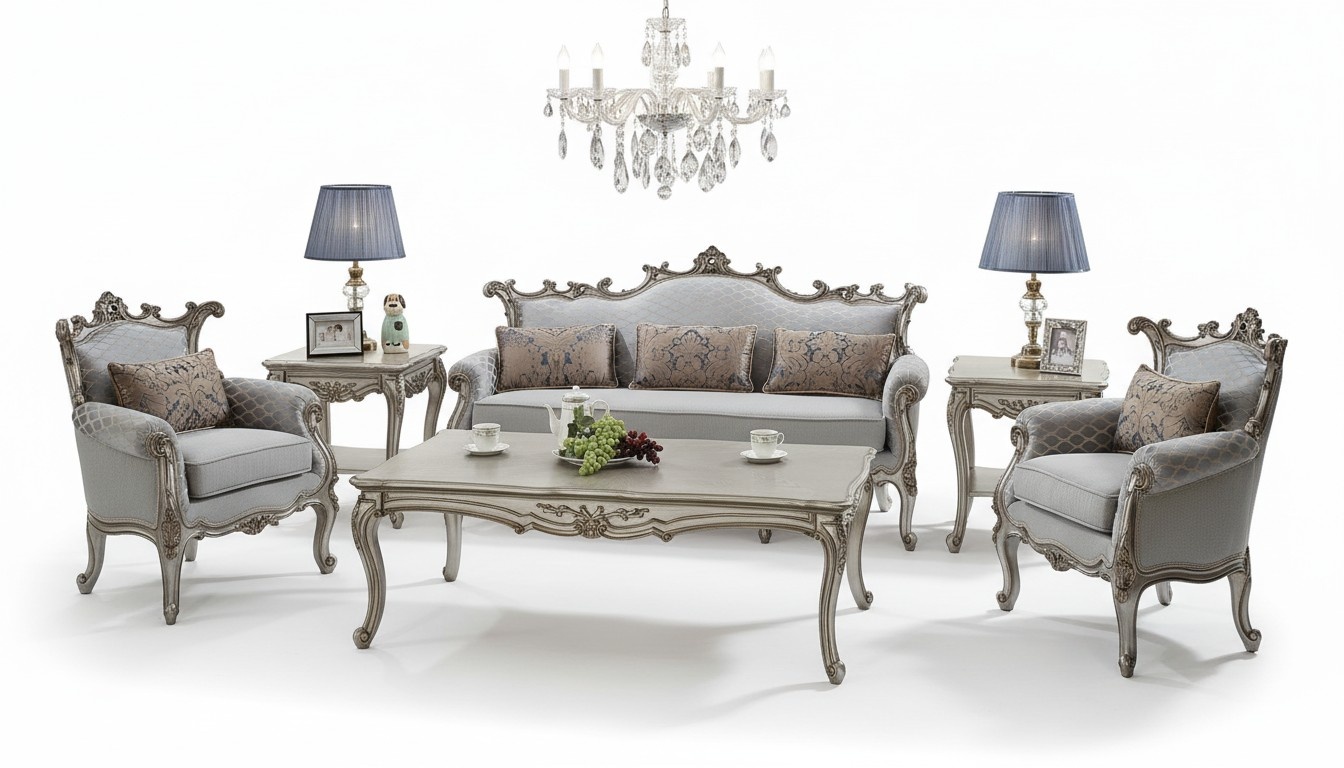 Sofagarnitur Klassisch 321 Sitz Sofa Polster Gruppe Wohnlandschaft Couch Barock