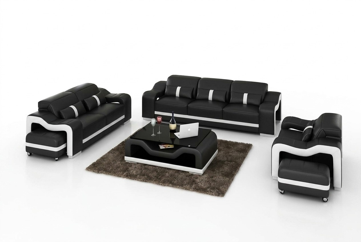 Sofagarnitur Moderne Couch Sofa Sitz 3+1+1 Komplett Garnitur Set Neu Wohnzimmer