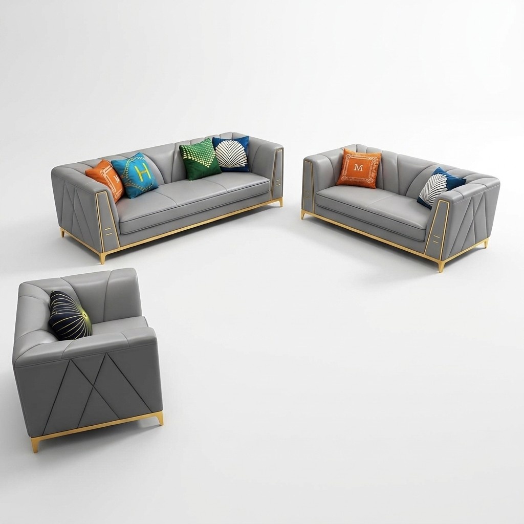 Sofagarnitur Polster Sitz Garnituren 2tlg. Set 3+2 Sitzer Neu Couch Ledersofa