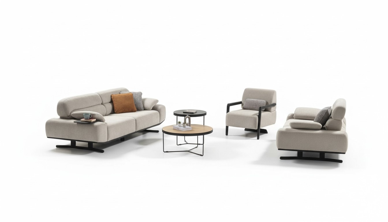 Sofagarnitur Polstermöbel Designer Sofa Set Wohnzimmer 3+3+1 Sitzmöbel