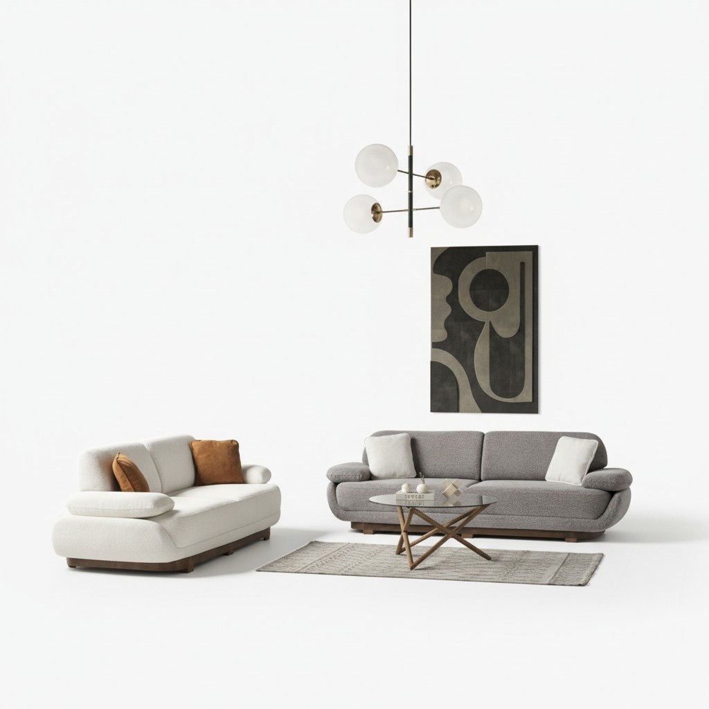 Sofagarnitur Polstermöbel Sofa Set Wohnzimmer Designer 3+3 Couch Sofas